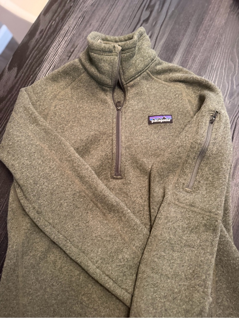 Patagonia Men's Olive Zip-Up Fleece Pullover